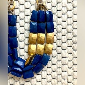 Blue and Gold Statement Necklace